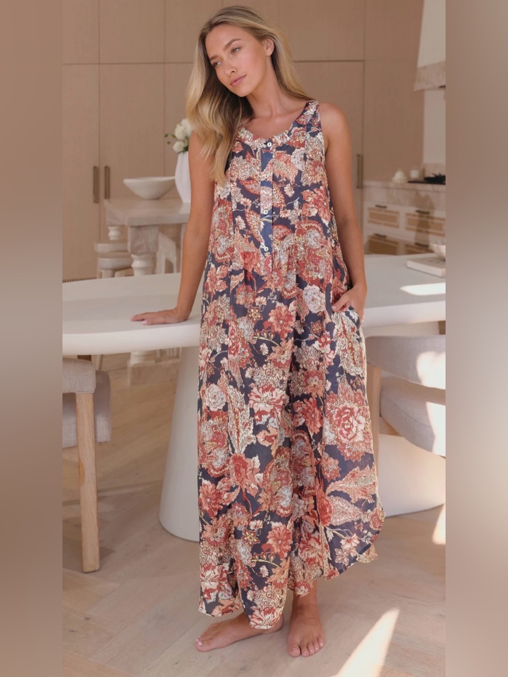 Papinelle Ella Panel Front Maxi Nightgown